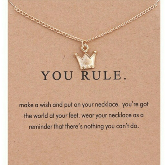 Jewelry - Gold Dipped 'You Rule' Crown Gift Necklace